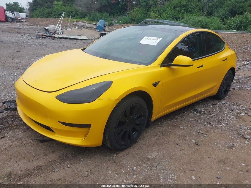 2021 Tesla Model 3 VIN 5YJ3E1EAXMF064317 IAAI salvage auction — REAR END, Salvage (Indiana), sold $5,675 on 2026-07-23 (photo 2)
