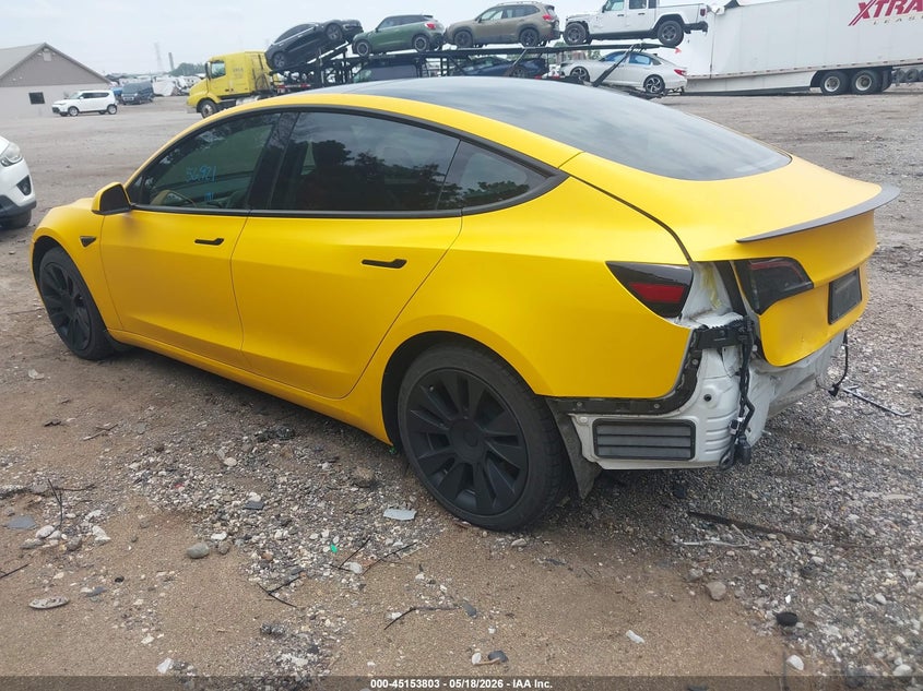 2021 Tesla Model 3 VIN 5YJ3E1EAXMF064317 IAAI salvage auction — REAR END, Salvage (Indiana), sold $5,675 on 2026-07-23 (photo 3)