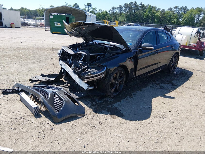 2023 Genesis G70 VIN KMTG34TA7PU126054 IAAI salvage auction — FRONT END, Non-Repairable (Virginia), sold $2,650 on 2026-07-24 (photo 2)