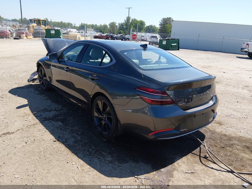 2023 Genesis G70 VIN KMTG34TA7PU126054 IAAI salvage auction — FRONT END, Non-Repairable (Virginia), sold $2,650 on 2026-07-24 (photo 3)
