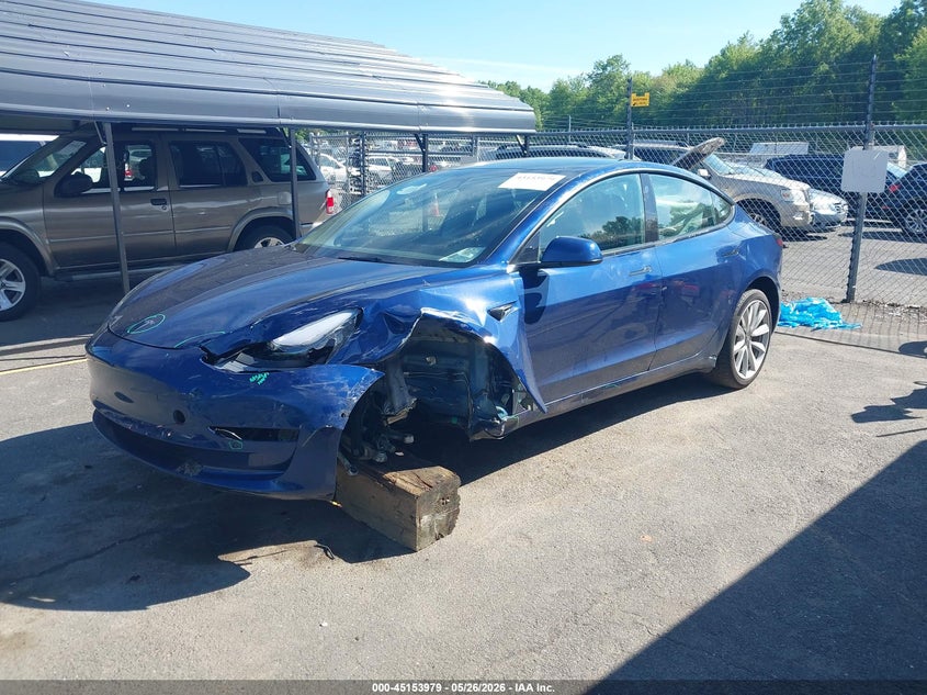 2021 Tesla Model 3 VIN 5YJ3E1EB4MF087794 IAAI salvage auction — LEFT FRONT, Salvage (Connecticut), sold $1,050 on 2026-07-30 (photo 2)
