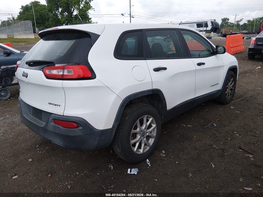 2015 Jeep Cherokee VIN 1C4PJMAB2FW591120 IAAI salvage auction — LEFT FRONT, Clear (Tennessee), sold $1,000 on 2026-07-09 (photo 4)
