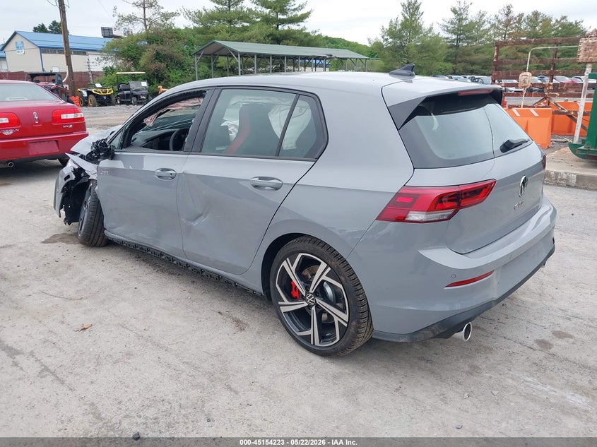 2026 Volkswagen Golf gti VIN WVWSE7CD3TW236127 IAAI salvage auction — FRONT & REAR, Salvage (Pennsylvania), sold $6,100 on 2026-07-08 (photo 3)