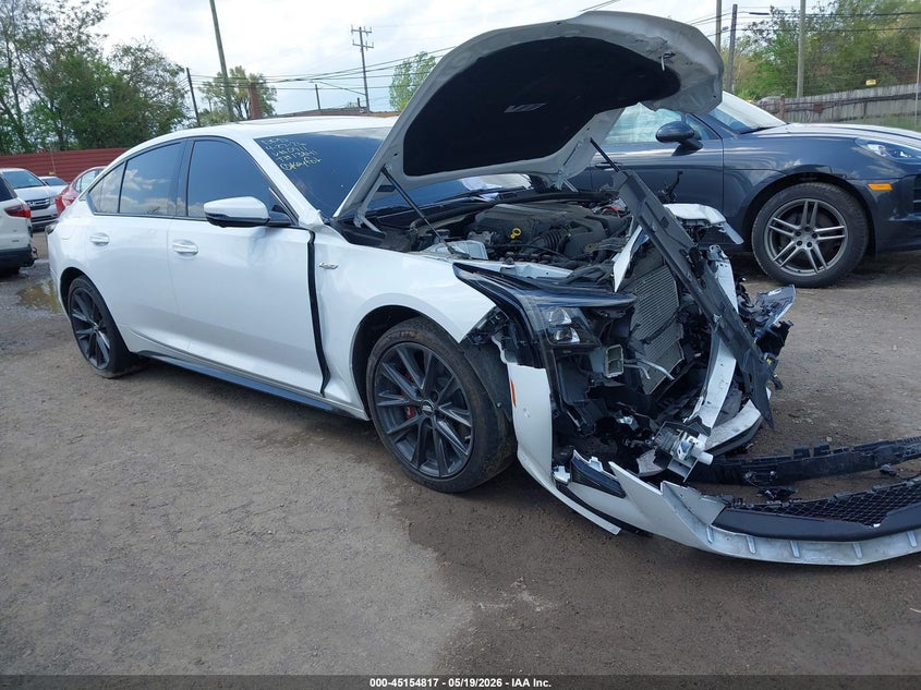 2025 Cadillac Ct5-v VIN 1G6DV5RW7S0120911 IAAI salvage auction — FRONT END, Clear (Michigan), sold $13,000 on 2026-07-09 (photo 1)