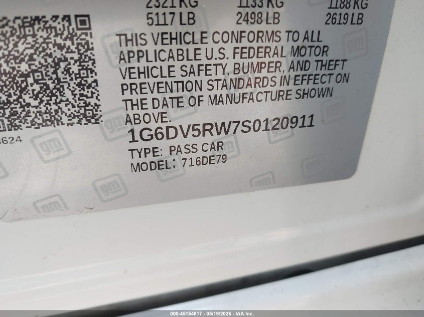 2025 Cadillac Ct5-v VIN 1G6DV5RW7S0120911 IAAI salvage auction — FRONT END, Clear (Michigan), sold $13,000 on 2026-07-09 (photo 9)