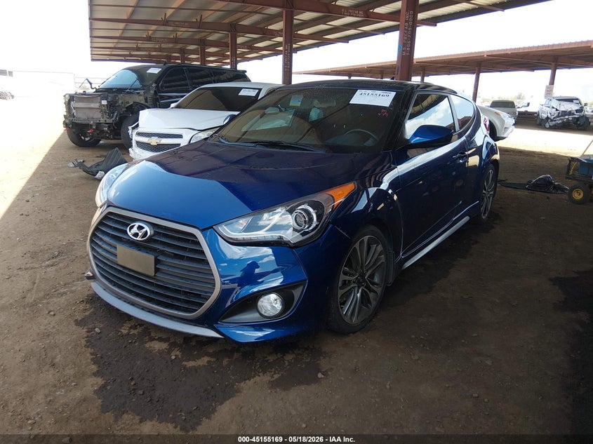 2016 Hyundai Veloster VIN KMHTC6AE3GU285485 IAAI salvage auction — RIGHT FRONT, Salvage Title, sold $1,050 on 2026-07-30 (photo 2)