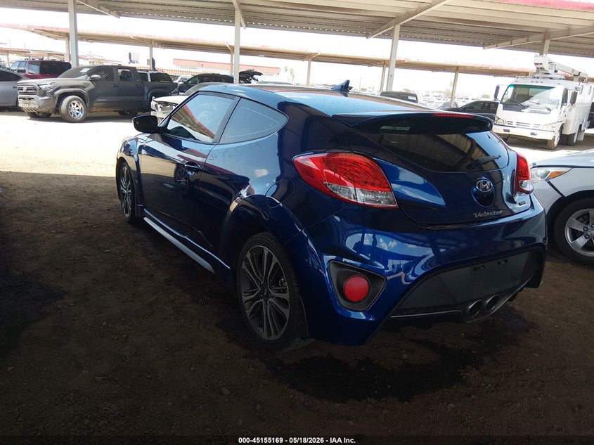 2016 Hyundai Veloster VIN KMHTC6AE3GU285485 IAAI salvage auction — RIGHT FRONT, Salvage Title, sold $1,050 on 2026-07-30 (photo 3)