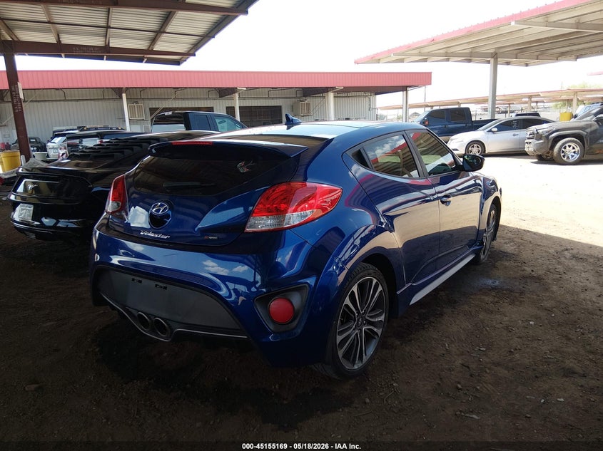 2016 Hyundai Veloster VIN KMHTC6AE3GU285485 IAAI salvage auction — RIGHT FRONT, Salvage Title, sold $1,050 on 2026-07-30 (photo 4)