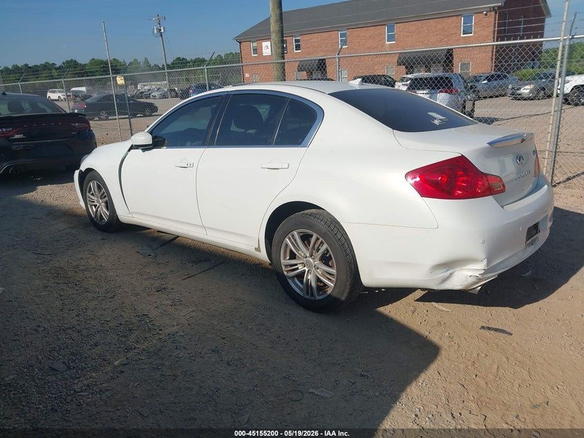 2012 Infiniti G VIN JN1CV6AR6CM974824 IAAI salvage auction — FRONT END, Salvage (North Carolina), sold $475 on 2026-07-20 (photo 3)