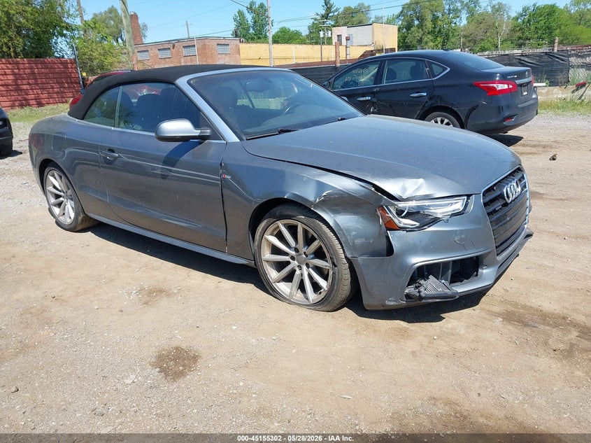 2016 Audi A5 VIN WAUM2AFH1GN009279 IAAI salvage auction — RIGHT FRONT, Clear (Michigan), sold $3,625 on 2026-07-09 (photo 1)