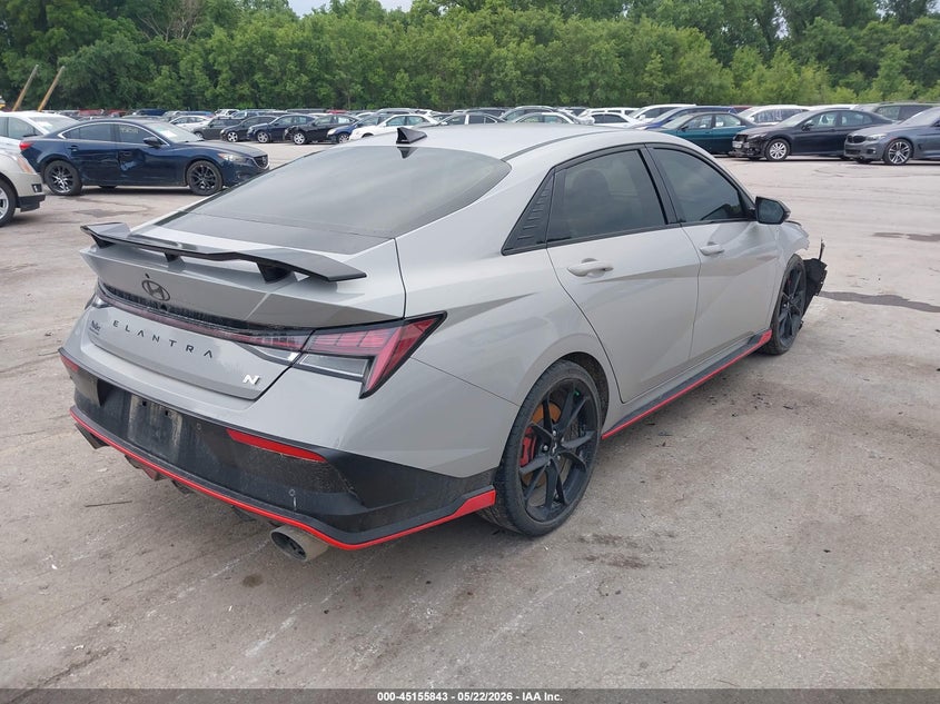 2025 Hyundai Elantra n VIN KMHLW4DK8SU027954 IAAI salvage auction — FRONT END, Clear (Kansas), sold $9,200 on 2026-08-23 (photo 4)