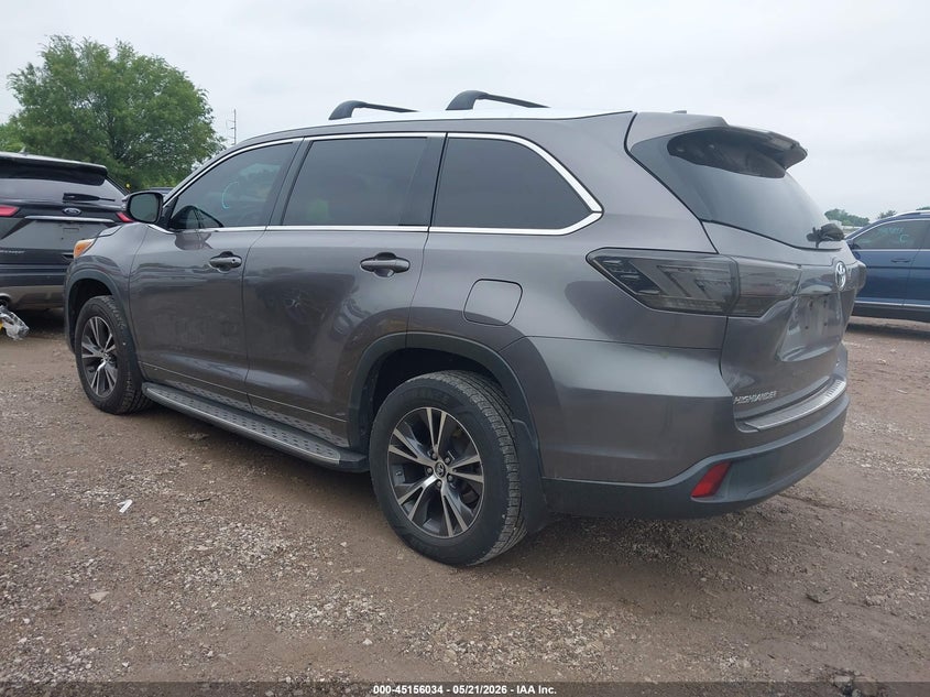 2016 Toyota Highlander VIN 5TDKKRFH0GS178082 IAAI salvage auction — HAIL, Clear (Missouri), sold $9,450 on 2026-07-13 (photo 3)