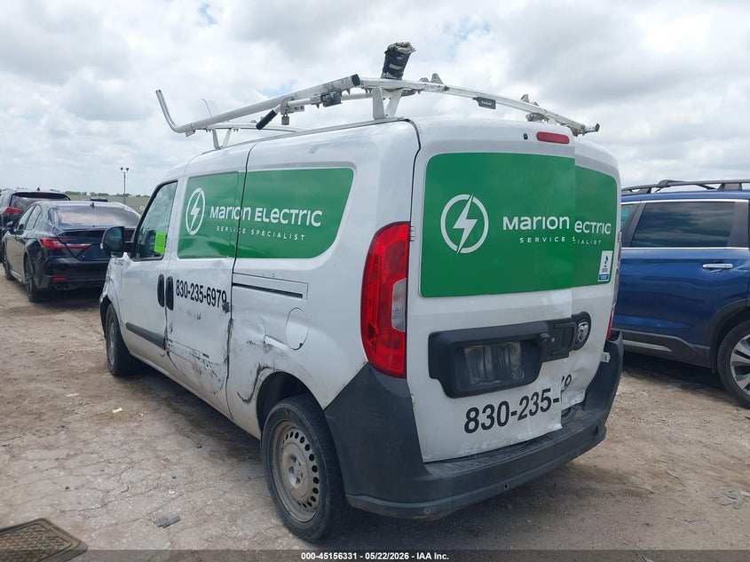 2017 Ram Promaster city VIN ZFBERFAB1H6E60393 IAAI salvage auction — FRONT & REAR, Salvage (Texas), sold $1,000 on 2026-07-29 (photo 3)