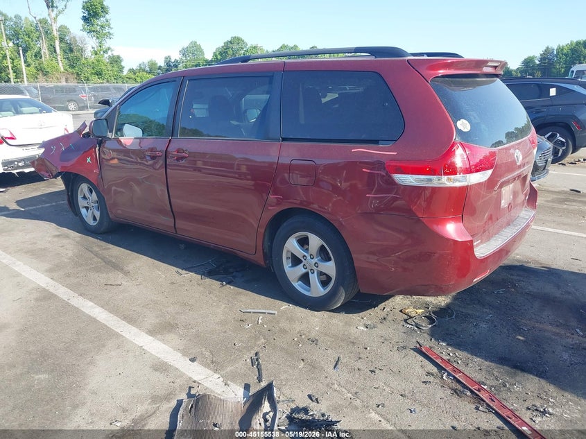 2012 Toyota Sienna VIN 5TDKK3DC3CS191441 IAAI salvage auction — LEFT FRONT, Salvage (North Carolina), sold $850 on 2026-07-09 (photo 3)