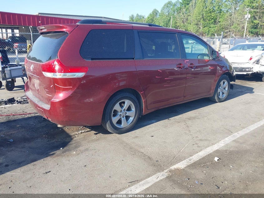 2012 Toyota Sienna VIN 5TDKK3DC3CS191441 IAAI salvage auction — LEFT FRONT, Salvage (North Carolina), sold $850 on 2026-07-09 (photo 4)