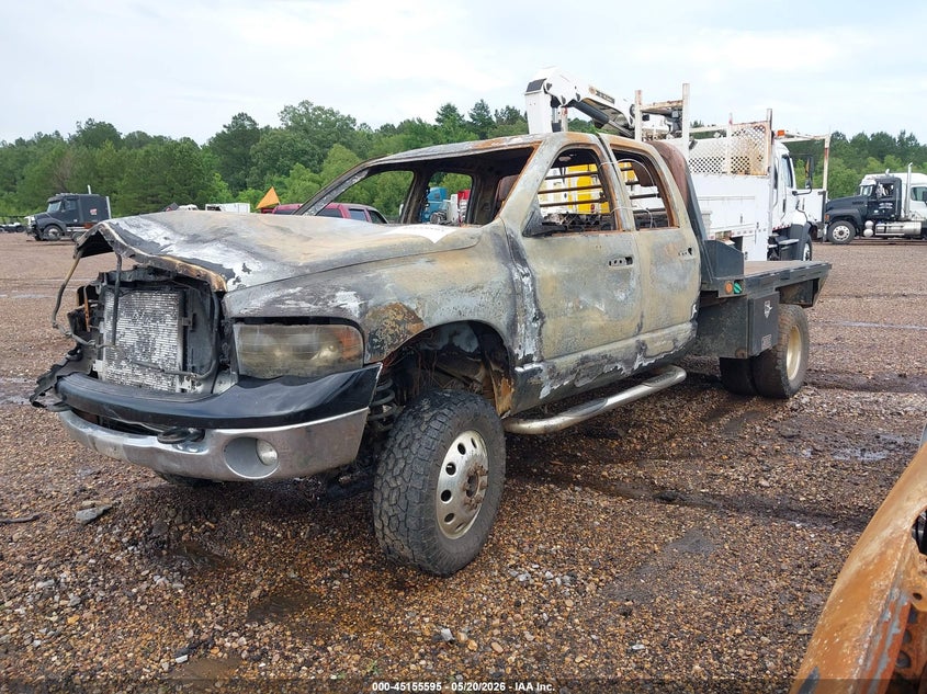 2005 Dodge Ram 3500 VIN 3D7MS48C75G843199 IAAI salvage auction — TOTAL BURN, Junking Certificate (Mississippi), sold $1,025 on 2026-07-08 (photo 1)