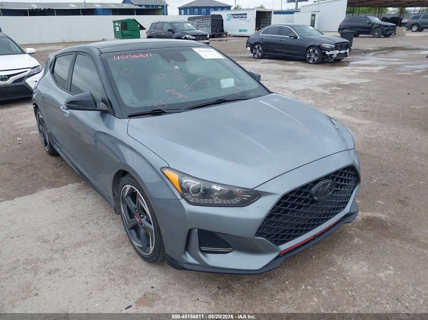 2020 Hyundai Veloster VIN KMHTH6AB7LU025852 IAAI salvage auction — REAR END, Salvage (Texas), sold $2,400 on 2026-07-15 (photo 1)