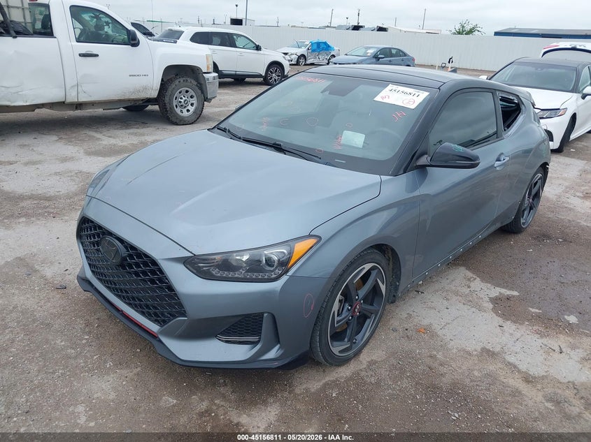 2020 Hyundai Veloster VIN KMHTH6AB7LU025852 IAAI salvage auction — REAR END, Salvage (Texas), sold $2,400 on 2026-07-15 (photo 2)