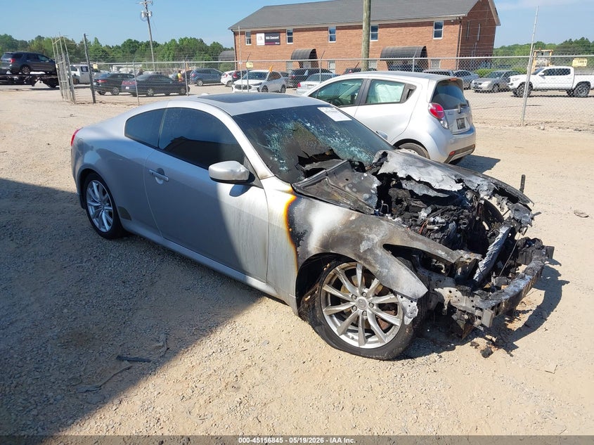 2012 Infiniti G VIN JN1CV6EL7CM472202 IAAI salvage auction — ENGINE BURN, Salvage (North Carolina), sold $250 on 2026-07-13 (photo 1)