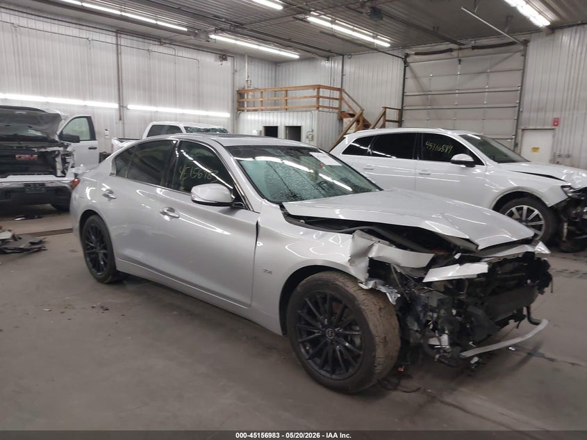 2019 Infiniti Q50 VIN JN1EV7AR8KM554978 IAAI salvage auction — FRONT END, Salvage (Minnesota), sold $2,300 on 2026-07-28 (photo 1)