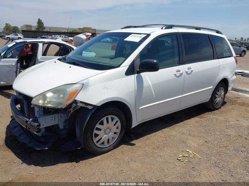 2005 Toyota Sienna VIN 5TDZA23C45S318147 IAAI salvage auction — FRONT END, Salvage (California), sold $25 on 2026-07-29 (photo 2)