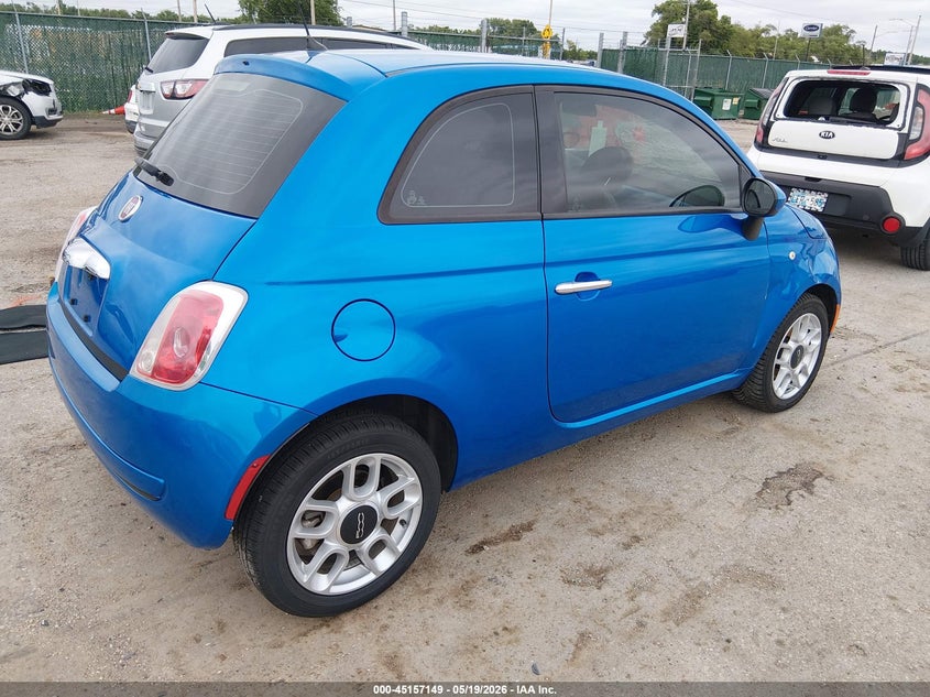 2015 Fiat 500 VIN 3C3CFFAR2FT570707 IAAI salvage auction — LEFT FRONT, Salvage (Kansas), sold $1,050 on 2026-08-07 (photo 4)