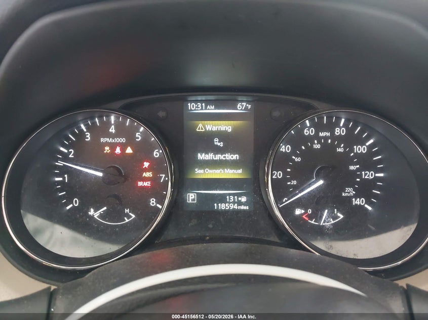 2017 Nissan Rogue VIN JN8AT2MT9HW394106 IAAI salvage auction — REAR END, Original (Texas), sold $1,850 on 2026-07-21 (photo 7)