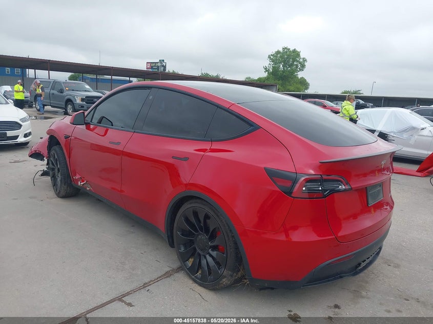 2022 Tesla Model y VIN 7SAYGDEF3NF488410 IAAI salvage auction — SIDE, Clear (Oklahoma), sold $25 on 2026-08-01 (photo 3)