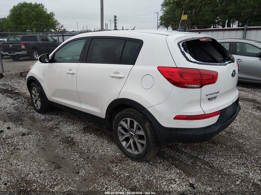 2016 Kia Sportage VIN KNDPB3AC4G7830064 IAAI salvage auction — HAIL, Clear (Missouri), sold $1,450 on 2026-07-30 (photo 3)