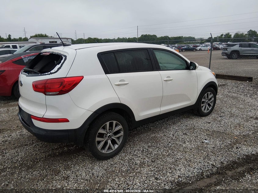 2016 Kia Sportage VIN KNDPB3AC4G7830064 IAAI salvage auction — HAIL, Clear (Missouri), sold $1,450 on 2026-07-30 (photo 4)