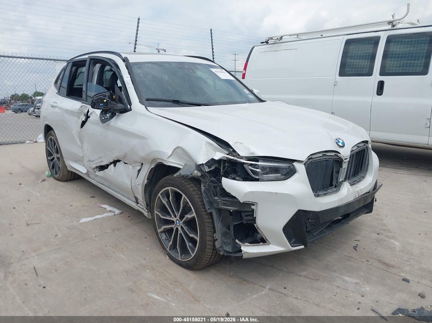 2022 BMW X3 VIN 5UX43DP08N9K07498 IAAI salvage auction — SIDE, Salvage (Texas), sold $4,400 on 2026-07-27 (photo 1)