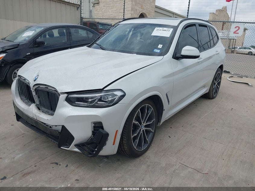 2022 BMW X3 VIN 5UX43DP08N9K07498 IAAI salvage auction — SIDE, Salvage (Texas), sold $4,400 on 2026-07-27 (photo 2)