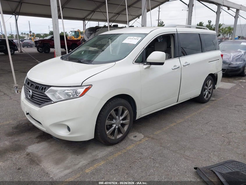 2012 Nissan Quest VIN JN8AE2KP6C9045010 IAAI salvage auction — FRONT & REAR, Salvage (California), sold $1,350 on 2026-07-07 (photo 2)