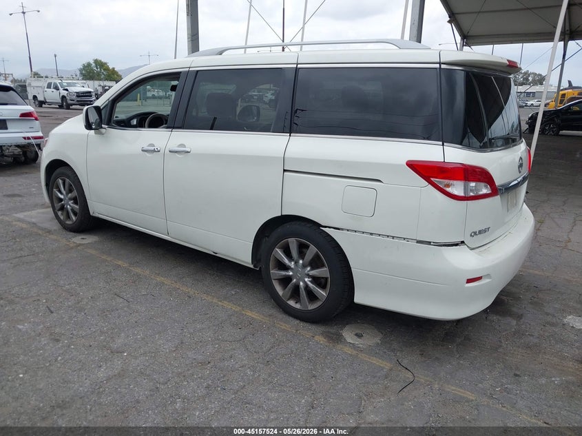 2012 Nissan Quest VIN JN8AE2KP6C9045010 IAAI salvage auction — FRONT & REAR, Salvage (California), sold $1,350 on 2026-07-07 (photo 3)