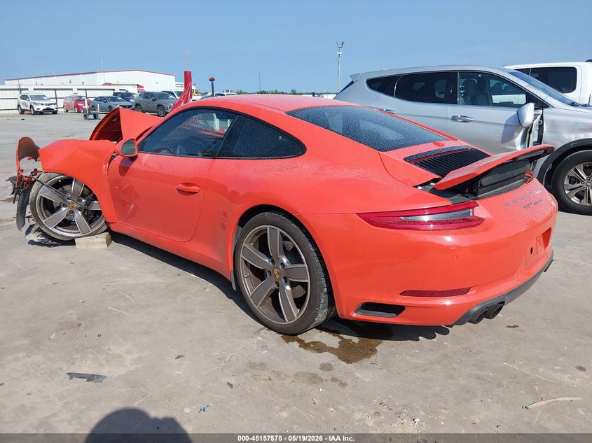 2017 Porsche 911 VIN WP0AA2A92HS107271 IAAI salvage auction — FRONT END, Salvage (Texas), sold $23,500 on 2026-07-14 (photo 3)