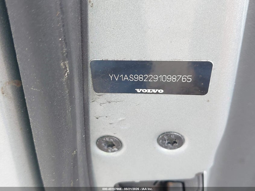 2009 Volvo S80 VIN YV1AS982291098765 IAAI salvage auction — FRONT END, Salvage - Greater Than 75% (Maryland), sold $400 on 2026-07-16 (photo 9)