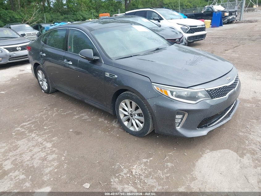 2018 Kia Optima VIN 5XXGT4L33JG193845 IAAI salvage auction — FRONT END, Clear (Indiana), sold $2,100 on 2026-07-22 (photo 1)