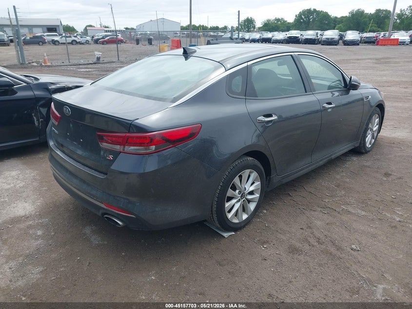 2018 Kia Optima VIN 5XXGT4L33JG193845 IAAI salvage auction — FRONT END, Clear (Indiana), sold $2,100 on 2026-07-22 (photo 4)