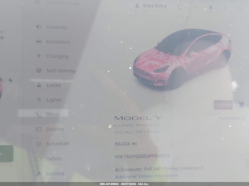 2023 Tesla Model y VIN 7SAYGDEE4PF630113 IAAI salvage auction — FRONT END, Salvage Title, sold $7,650 on 2026-09-03 (photo 7)