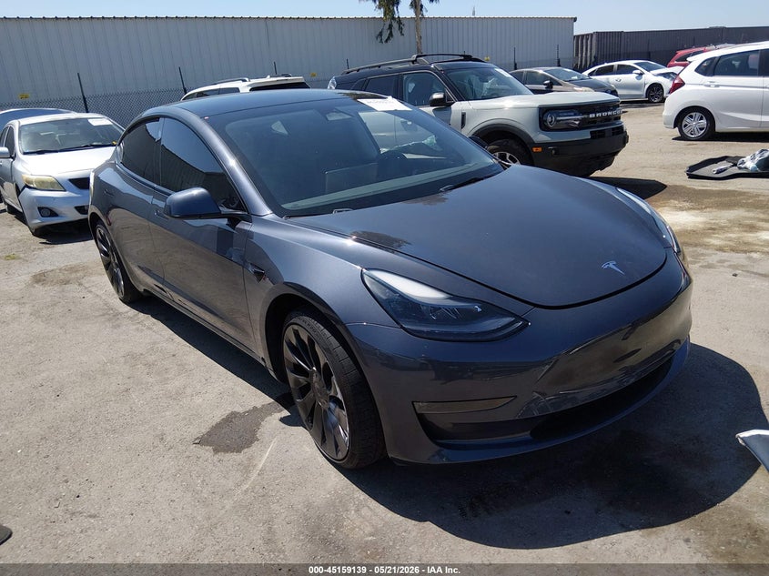 2023 Tesla Model 3 VIN 5YJ3E1EC9PF712204 IAAI salvage auction — LEFT SIDE, Salvage (California), sold $11,300 on 2026-07-16 (photo 1)