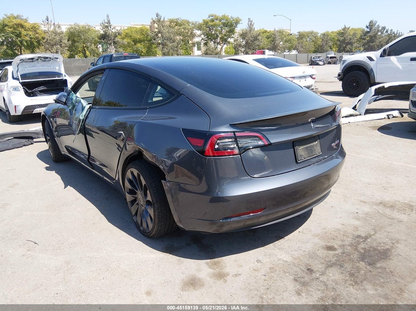 2023 Tesla Model 3 VIN 5YJ3E1EC9PF712204 IAAI salvage auction — LEFT SIDE, Salvage (California), sold $11,300 on 2026-07-16 (photo 3)
