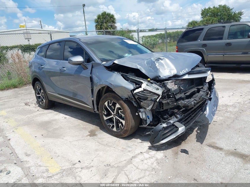 2025 Kia Sportage VIN 5XYK33DFXSG276845 IAAI salvage auction — FRONT END, Rebuildable (Florida), sold $7,550 on 2026-07-15 (photo 1)