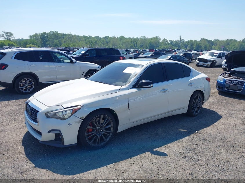 2020 Infiniti Q50 VIN JN1FV7ARXLM660600 IAAI salvage auction — LEFT SIDE, Salvage - Greater Than 75% (Maryland), sold $100 on 2026-07-27 (photo 2)