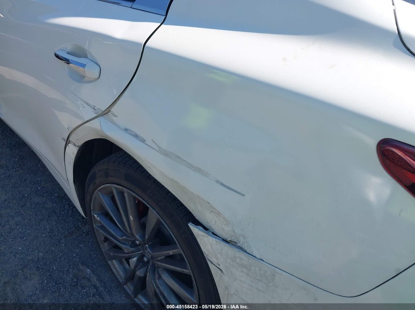 2020 Infiniti Q50 VIN JN1FV7ARXLM660600 IAAI salvage auction — LEFT SIDE, Salvage - Greater Than 75% (Maryland), sold $100 on 2026-07-27 (photo 6)