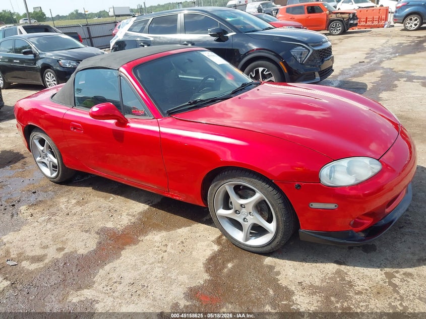 2001 Mazda Mx-5 VIN JM1NB353710203604 IAAI salvage auction — HAIL, Clear (Oklahoma), sold $2,600 on 2026-07-22 (photo 1)