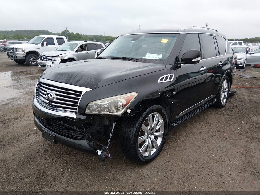 2014 Infiniti Qx80 VIN JN8AZ2NE2E9062839 IAAI salvage auction — FRONT END, Clear (Oklahoma), sold $1,850 on 2026-09-03 (photo 2)