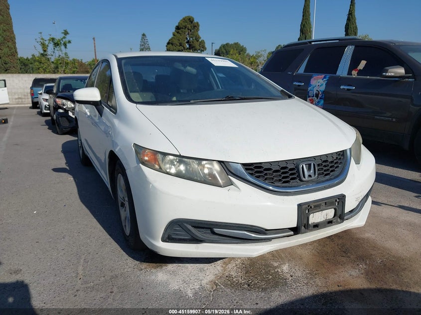 2014 Honda Civic VIN 19XFB2F51EE205828 IAAI salvage auction — REAR END, Salvage (California), sold $2,200 on 2026-07-09 (photo 1)