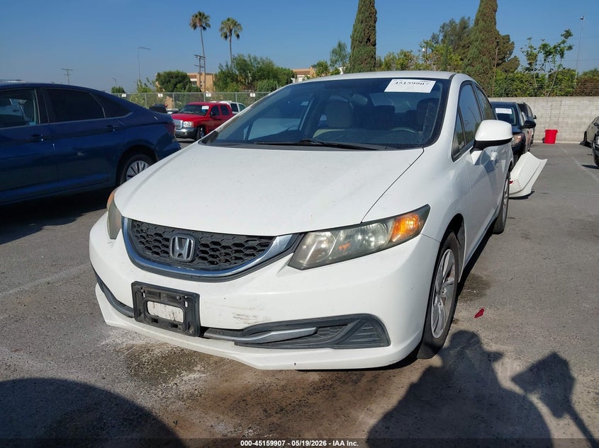 2014 Honda Civic VIN 19XFB2F51EE205828 IAAI salvage auction — REAR END, Salvage (California), sold $2,200 on 2026-07-09 (photo 2)