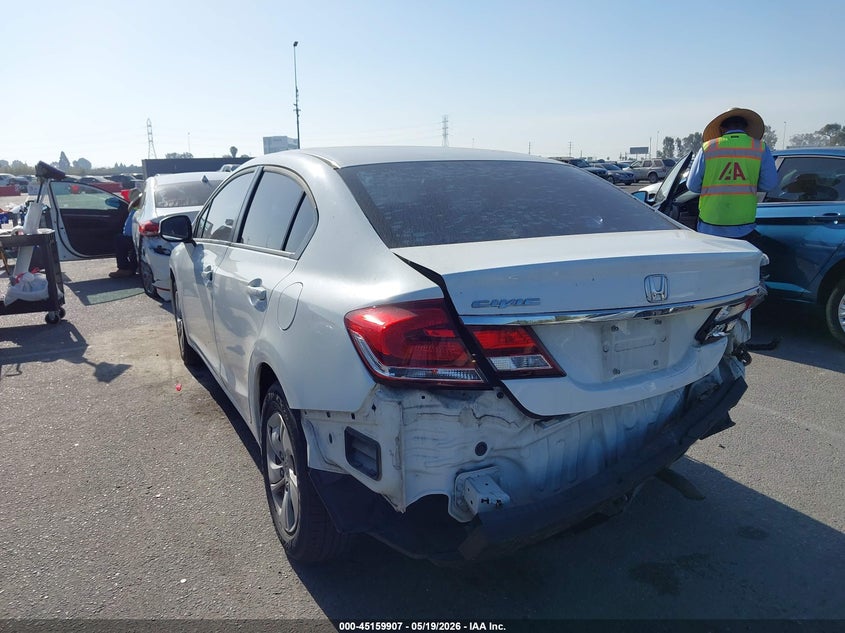 2014 Honda Civic VIN 19XFB2F51EE205828 IAAI salvage auction — REAR END, Salvage (California), sold $2,200 on 2026-07-09 (photo 3)