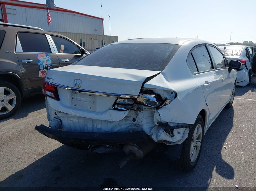 2014 Honda Civic VIN 19XFB2F51EE205828 IAAI salvage auction — REAR END, Salvage (California), sold $2,200 on 2026-07-09 (photo 4)